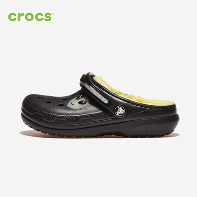 NEW CROCS KIDS CLASSIC LINED ALIEN CLOG 211636 BLACK