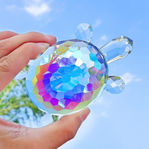 Colorful Painted Crystal Turtle Animal Figurine Collection Home Decor Paperwe...