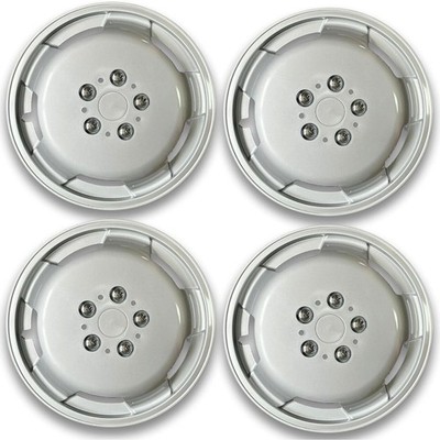 SATZ 4 x 15 ZOLL (15'') HANDELSÜBLICHE RADKAPPEN ABDECKUNG RADZIERBLENDEN REIFENDECKEL SILBER
