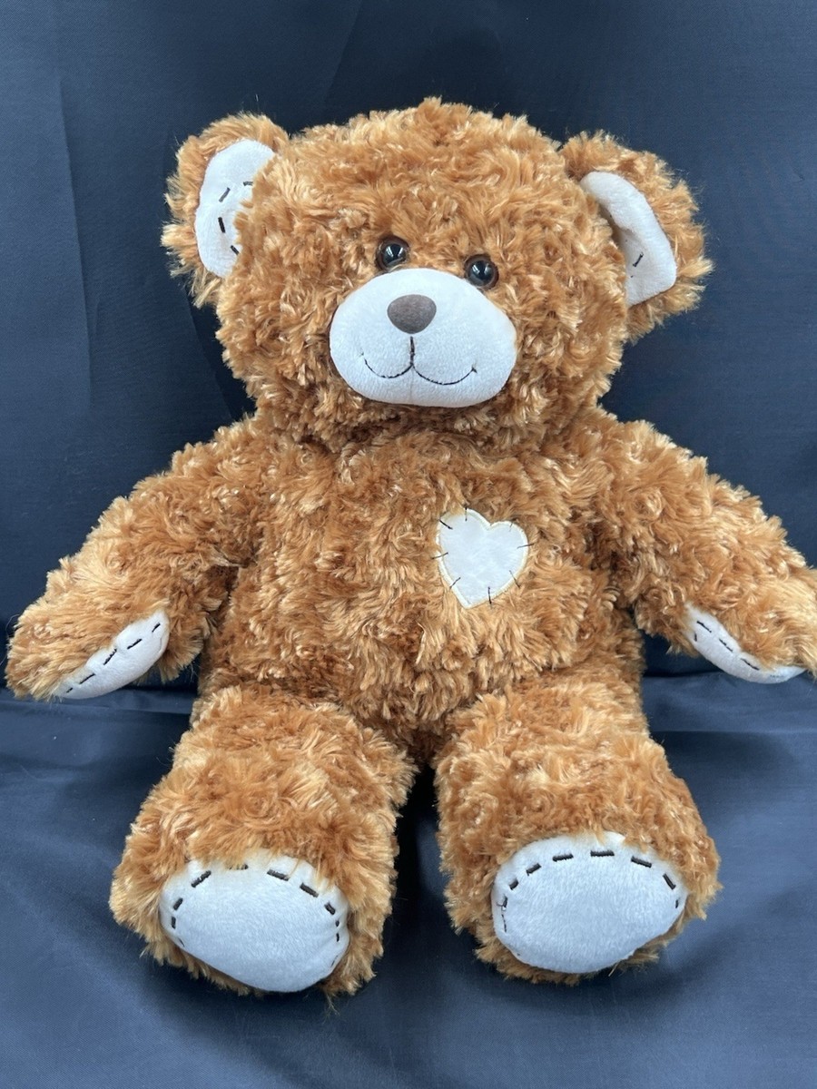 ビルドアベア　チャンプ　くま　ぬいぐるみ Build-A-Bear Champ Brown Patch Work - Stitched Teddy Bear Plush