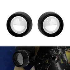 2x Black Cover Bullet Turn Signal Light Clear Lens For Harley Softail Sportster