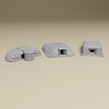 Pacific WWII Bunker Combo - 28mm, 20mm, HO or 15mm miniature wargaming terrain