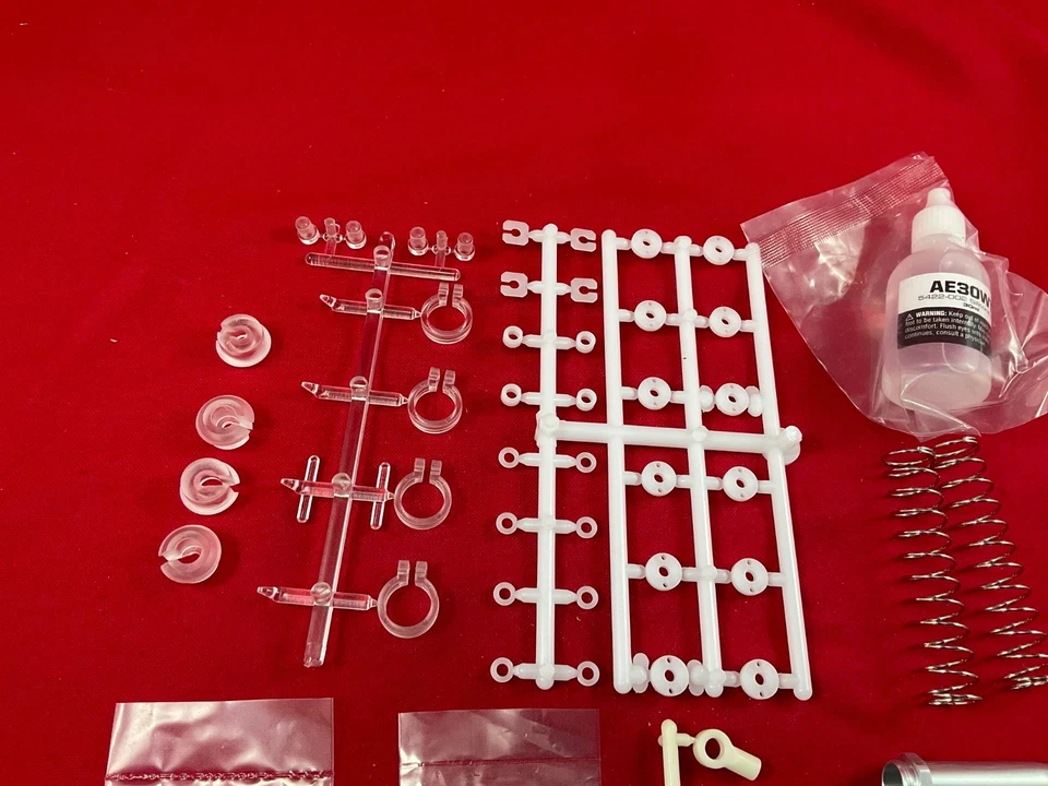 TEAM ASSOCIATED RC10cc CLEAR SILVER Shock Absorber Set shocks FRONT REAR RC10 - Image 4 of 4