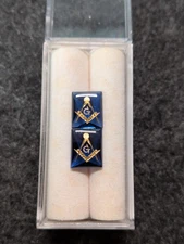 2x Masonic Symbol In Sapphire, Vintage Mason Related