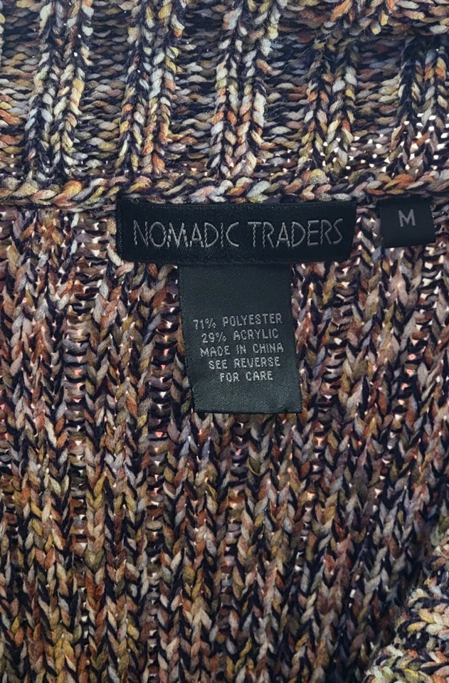 Nomadic Traders - Suéter de manga corta tejido marrón con botones - Para mujer talla M Foto 4 de 4