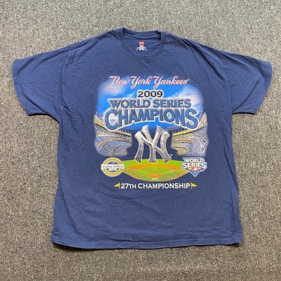 New York Yankees 2009 World Series Champions TShirt Sz XL Mens Navy Blue MLB Fan