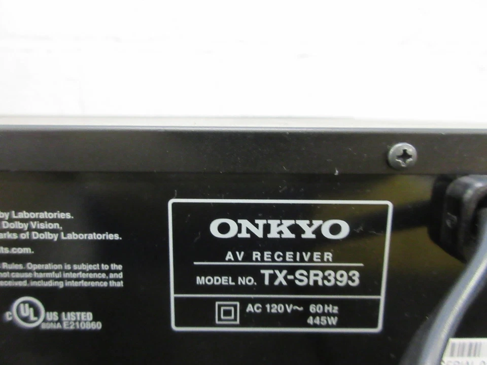 Onkyo TX-SR393 5.2 Channel A/V Receiver - Black - Image 4 of 4