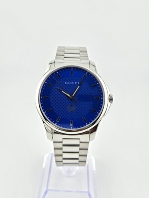 Gucci G-Timeless YA126371 Men's Stainless Steel Blue Dial Watch  
