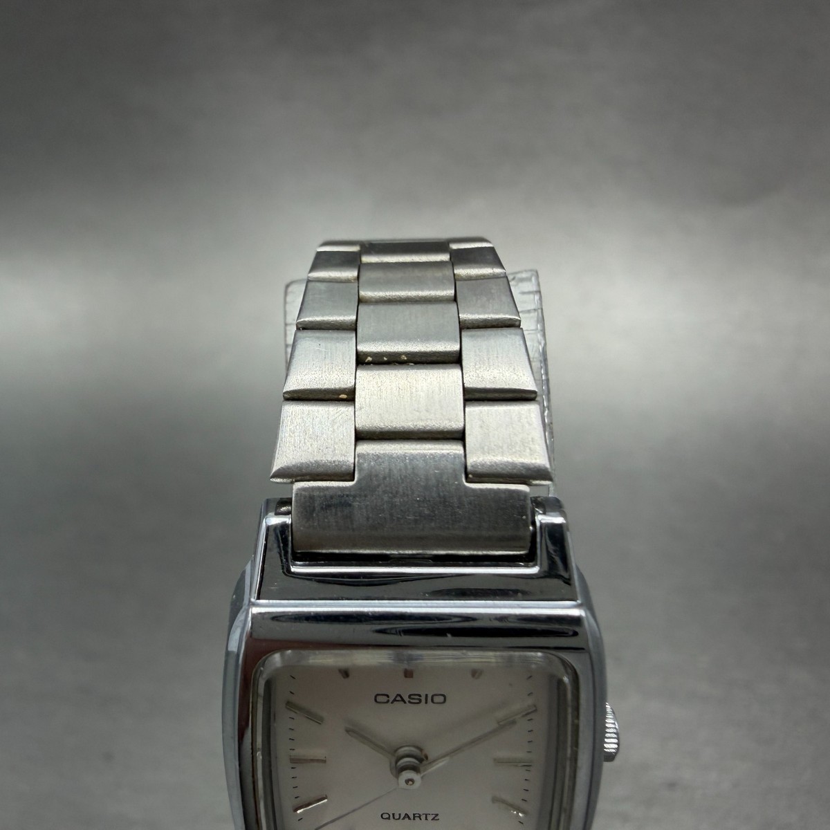 Casio Tank Watch Women 19mm Silver Dial Silver Tone Rectangle LQ 