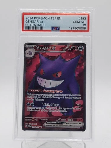 GENGAR EX 2024 POKEMON TEMPORAL FORCES #193/162 ULTRA RARE PSA 10 Q0895