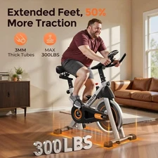 Exercise Bike, Brake Pad Stationary Bike for Home with Exclusive App, Magnetic 
