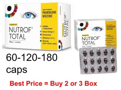 Nutrof TOTAL   60/120/180 kaps fur gesunde Augen Lutein Omega-3  DHA EPA ZINK