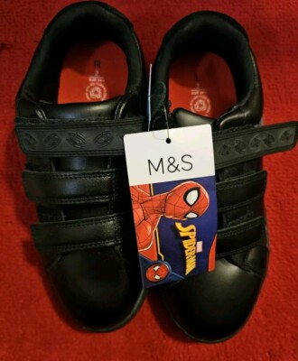 Marks And Spencer Boys Black leather School Shoes Size