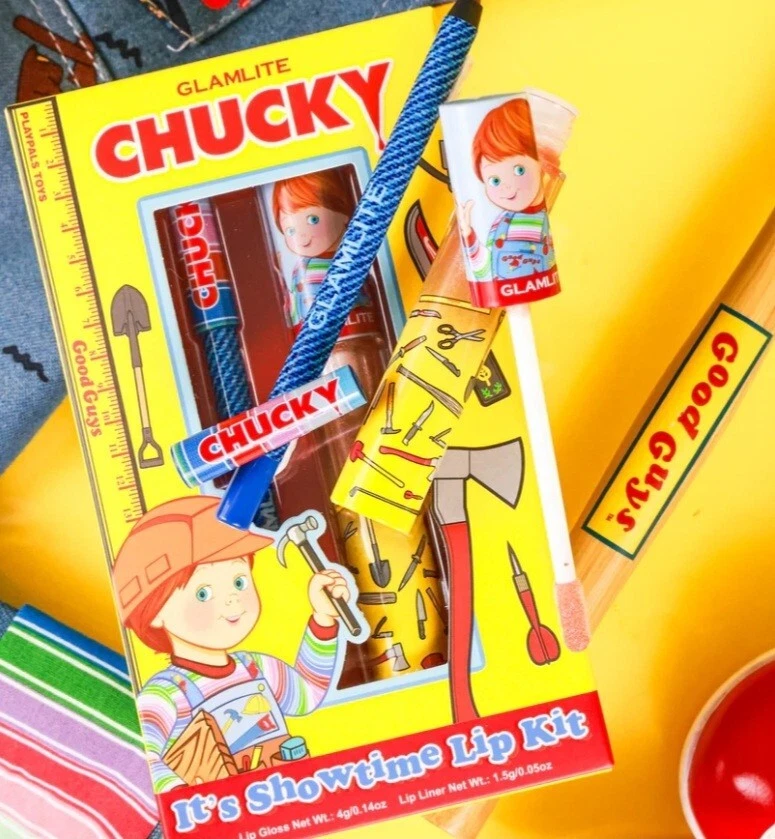 Glamlite x Chucky Child's Play Lip Kit IT'S SHOWTIME LE New in Box