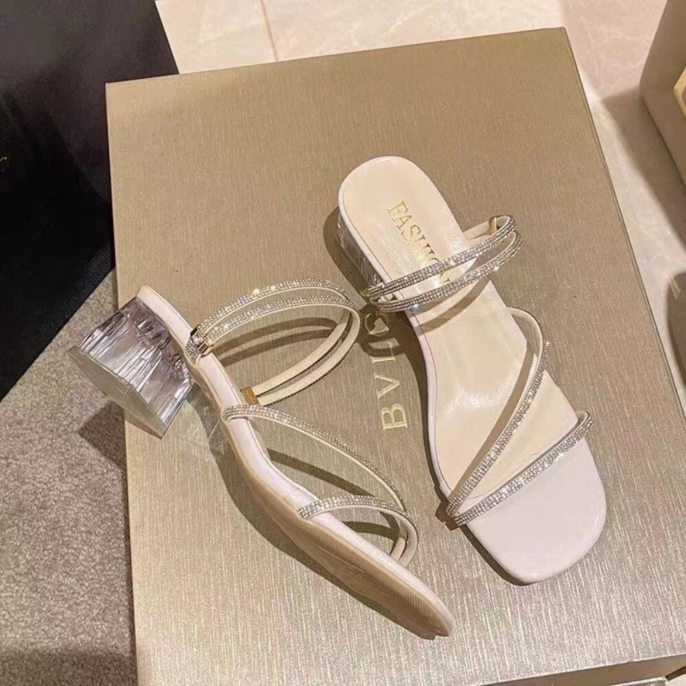 SAOLA Sandali tacco alto impreziositi da strass suola morbida ciabatte estive