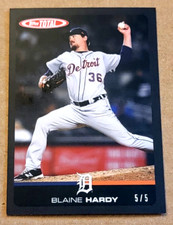 2019 Topps Total #498B Blaine Hardy Black Parallel 5/5 Made - Tigers