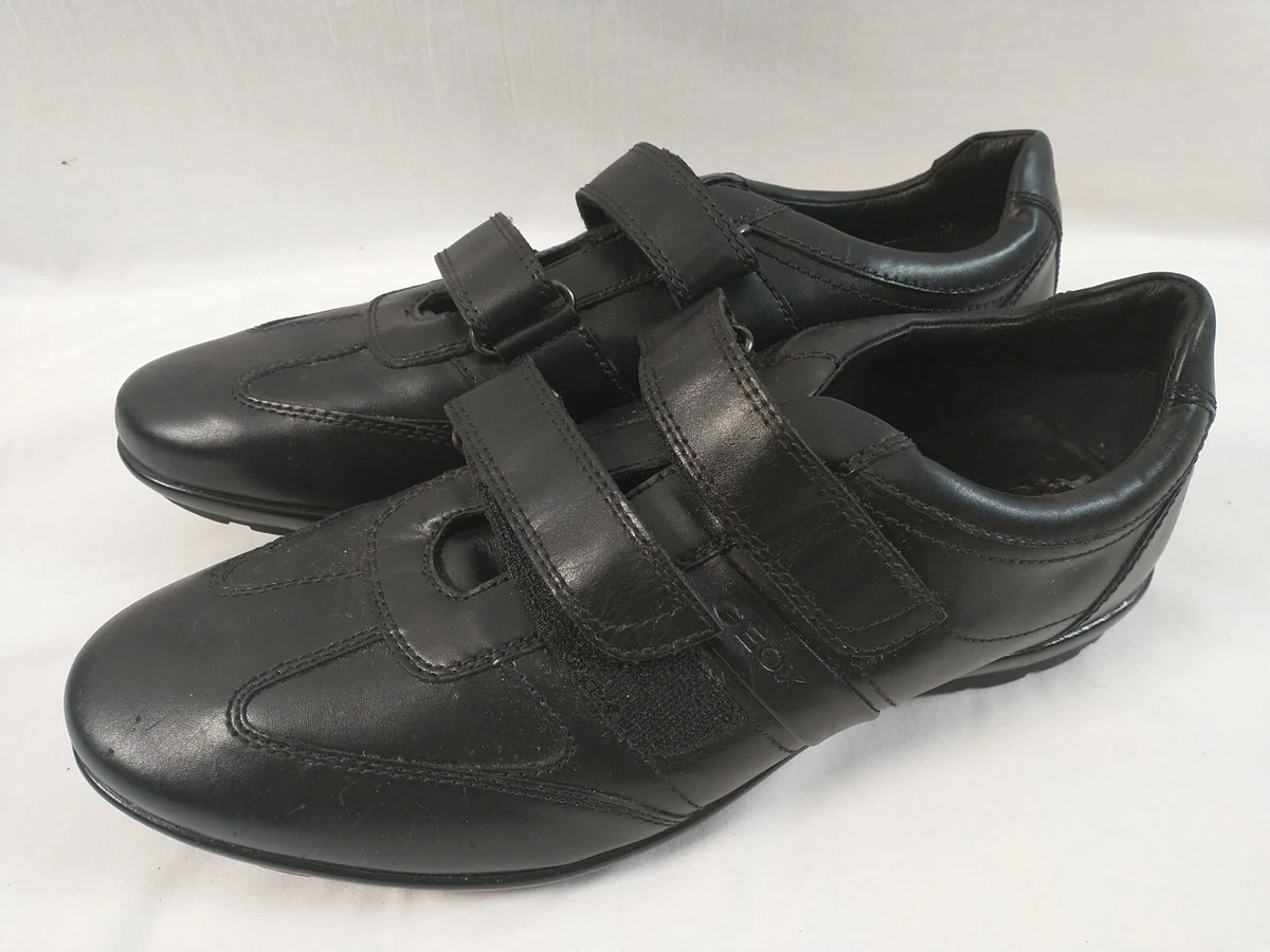 lucha madera desayuno Geox Respira Men&#039;s Sz 12 USA 10.5 UK EU 45 U Symbol Oxford Black  Leather Straps | eBay