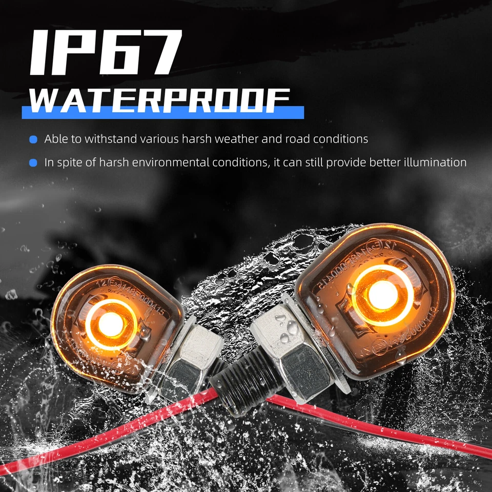 2x Mini LED Señales de Giro Ámbar Luz Intermitente Para Ducati Scrambler Desert Sled Foto 2 de 4