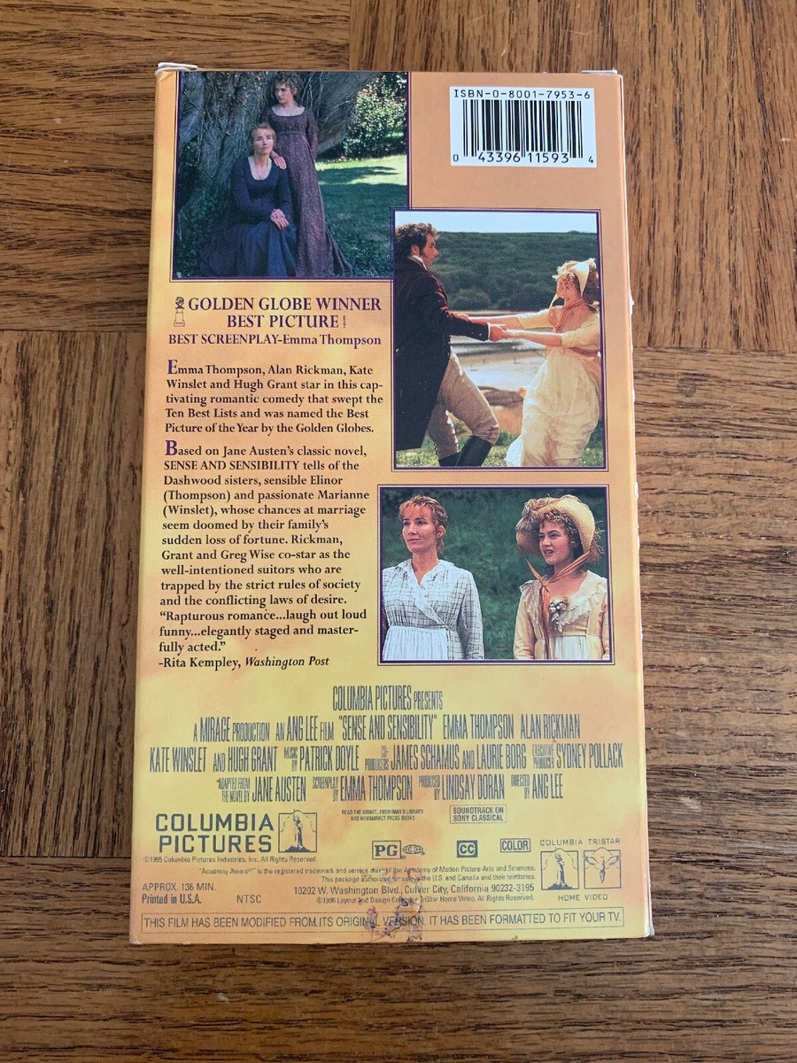 Sense And Sensibility VHS | eBay