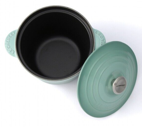 Le Creuset Cocotte Every 20 Sage Rice Pot 20cm 2.8L Cast Iron Silver knob JP NEW - Picture 3 of 19