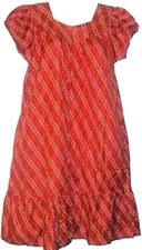 Advance Womens Dress Mumu Long Buttons Short Sleeve Free Size Fit L XL  Orange
