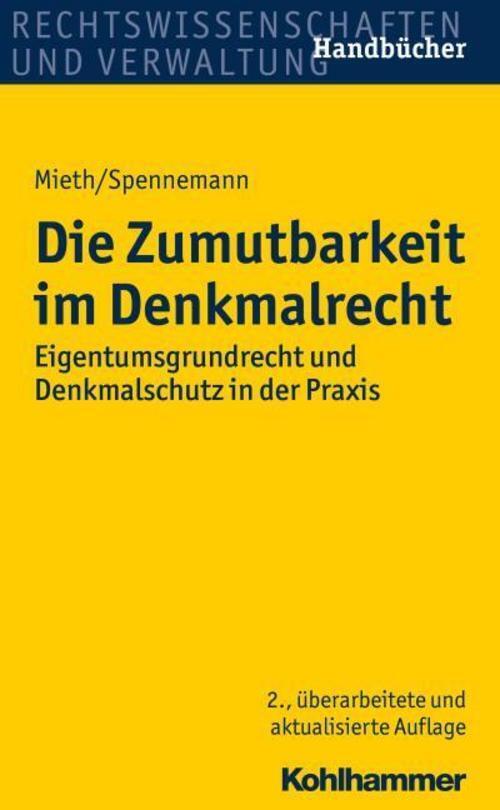 Thumbnail - Die Zumutbarkeit Denkmalrecht Stefan Mieth 9783170313996