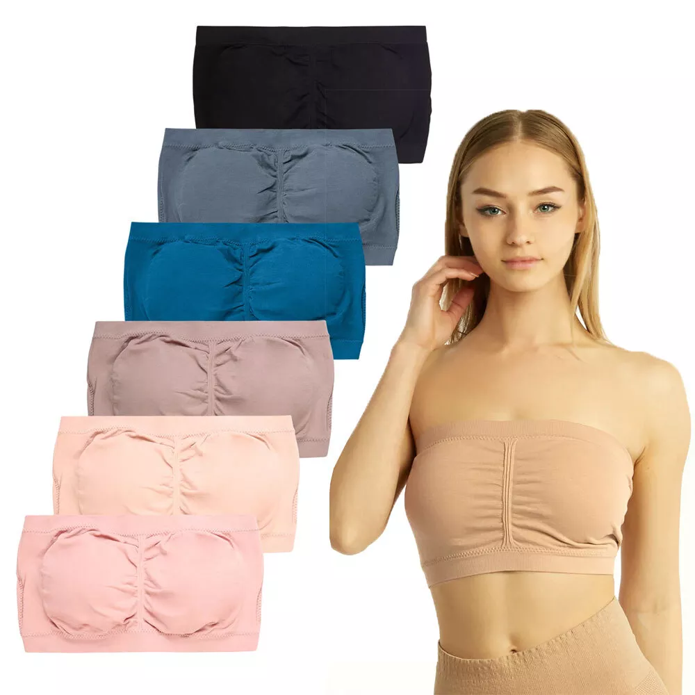 3 Pcs Strapless Tube Tops For Women Invisible Strapless Bandeau