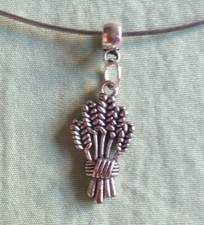 WHEAT SHEAF NECKLACE - 18 Silver-Colored Cable, Pewter Pendant GRAIN BUNDLE