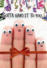 Funny RETIREMENT Card, Silly Fingers Google Eye Friends by Designer Greetings +✉