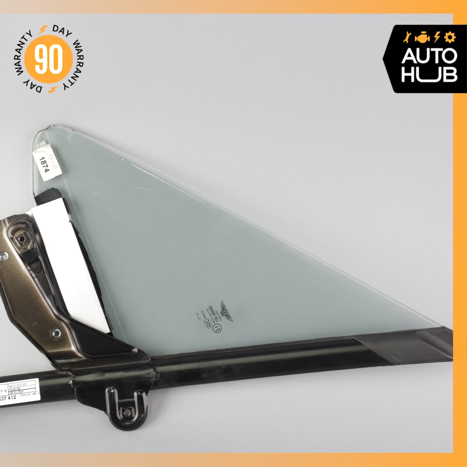 07-11 Bentley Continental GTC Front Right Side Door Vent Window Glass OEM 52k