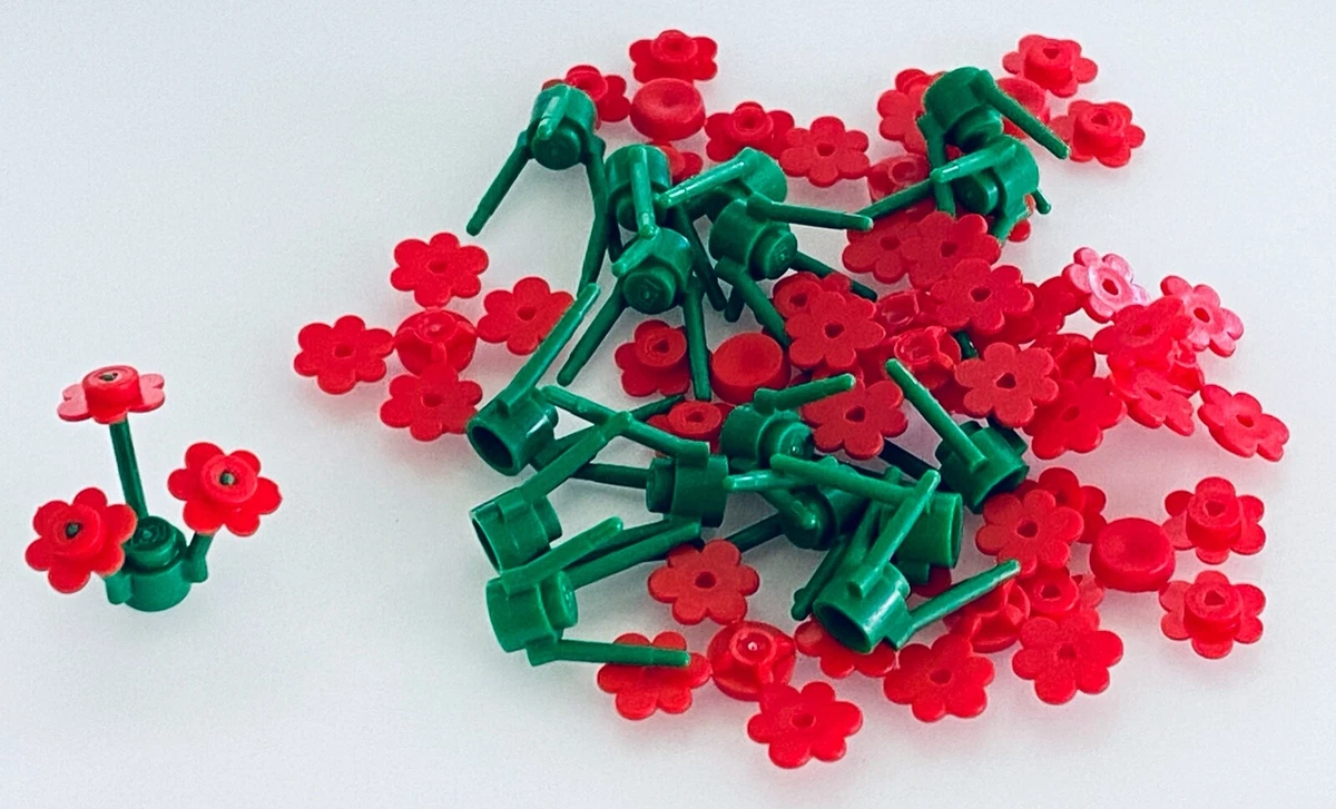 *NEW* LEGO Plants 48 RED Flowers with 16 Stems House Architecture