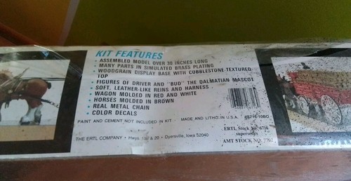 Budweiser Clydesdale 8-Horse Hitch Model Kit by AMT ERTL, #6716 Partially Sealed - Picture 10 of 10