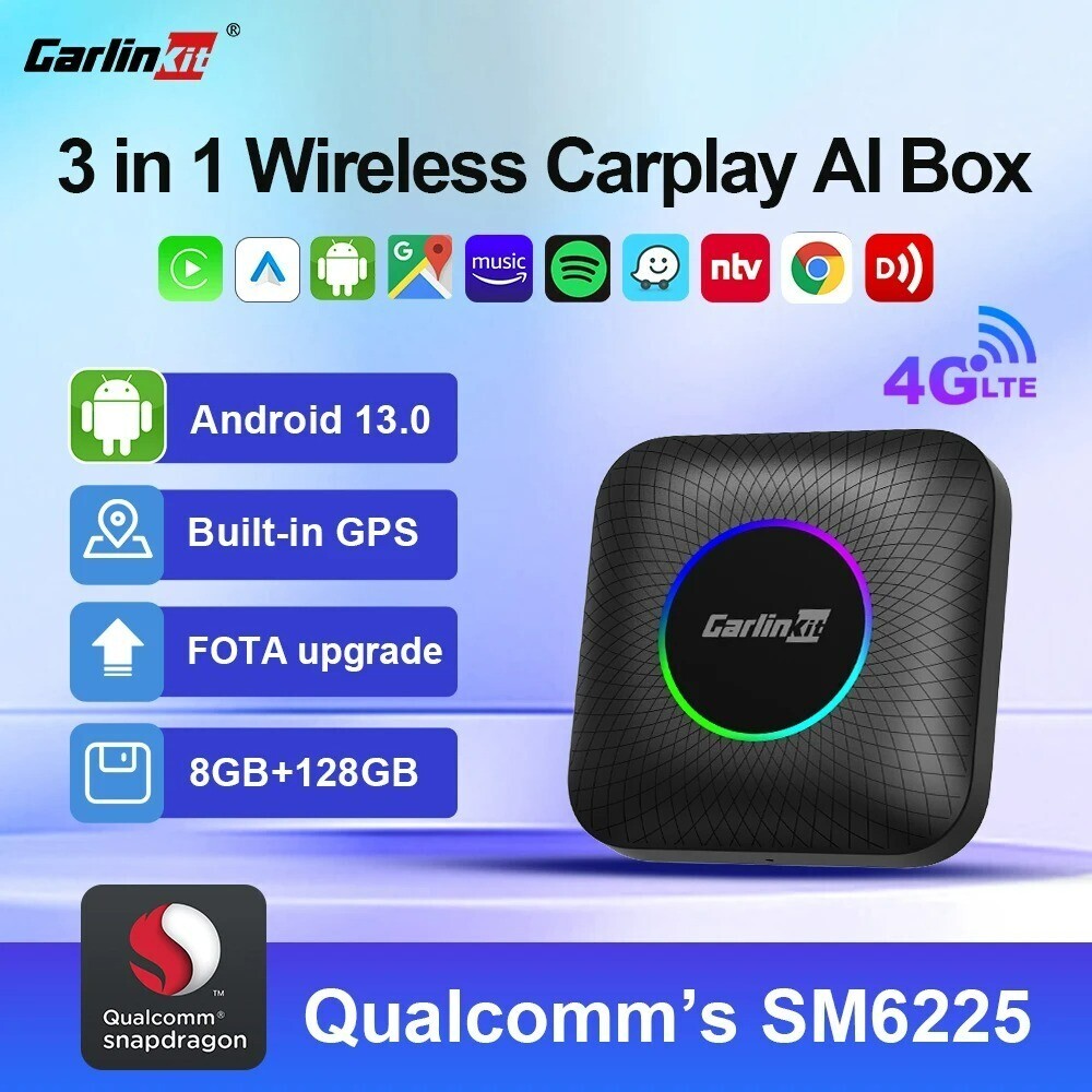 Carlinkit CarPlay Ai Box Plus Android13 QCM 8-Core 8+128GB