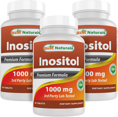 3 Pack Best Naturals Inositol 1000 mg 60 Tablets *Liver Detoxification*
