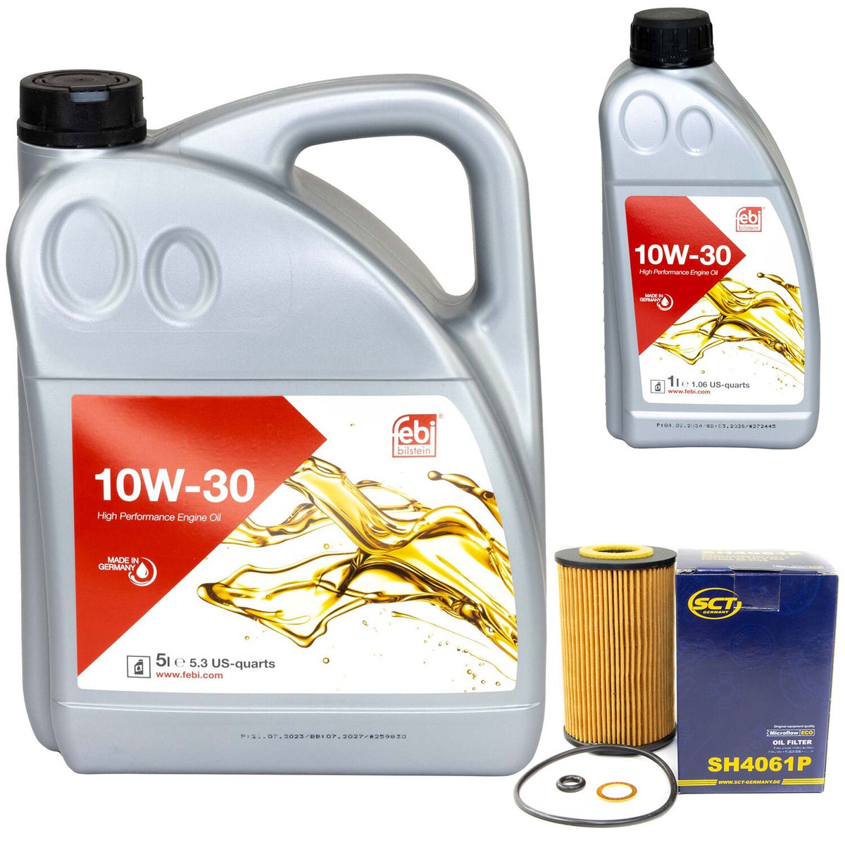 Motoröl Set Febi SAE 10W-30 6 Liter + Ölfilter für Hyundai
