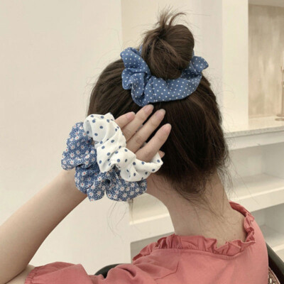 NEW Oversized Scrunchies Large Rubber RingTies Elastic Hair Band Ponytail Holder - Foto 8