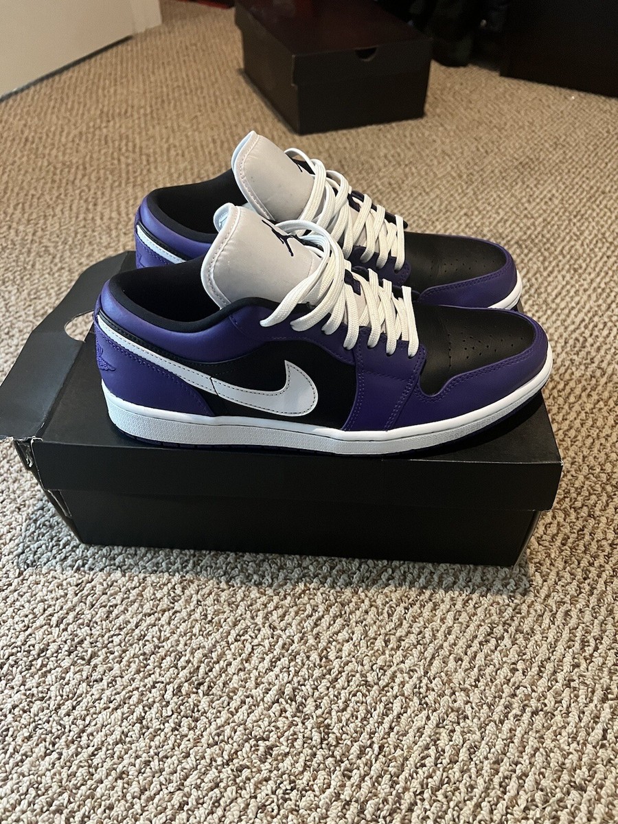 Jordan 1 Low Court Purple size 11 Size 11 - Jordan 1 Low Black/Court Purple/White | eBay main image 3