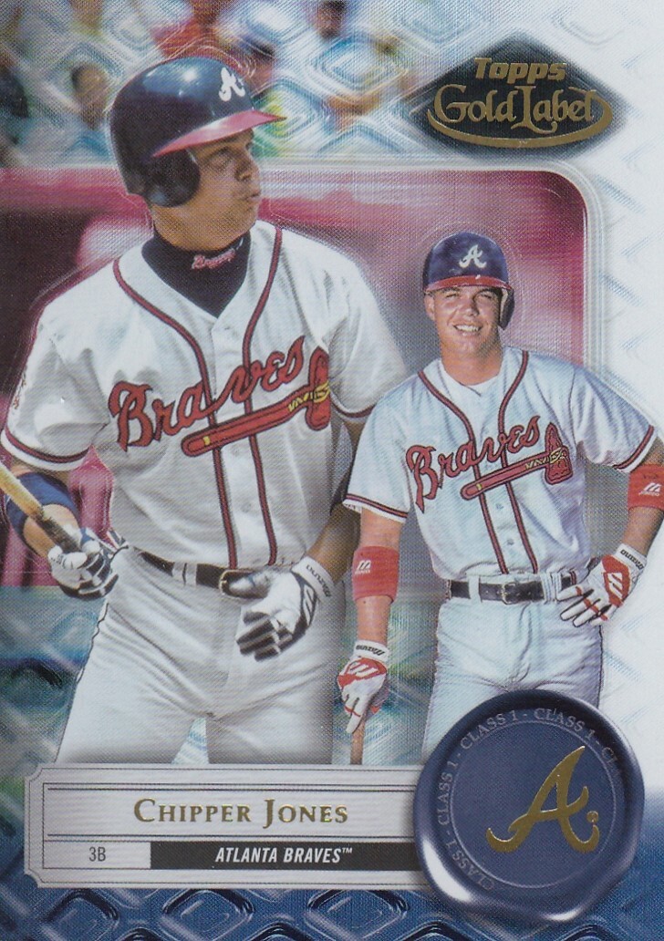 CHIPPER JONES TOPPS GOLD LABEL CLASS 1 BASE ATLANTA BRAVES #90 2022 22