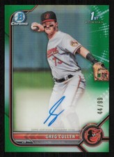 2022 Bowman Chrome Prospect AUTO Green Refractors #CPAGC Greg Cullen /99