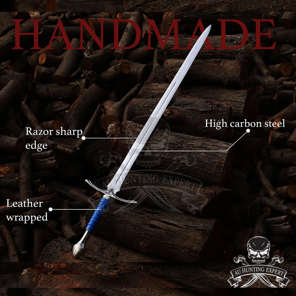 Hand Forged High Carbon Steel Viking Sword Medieval Battle Ready With Scabbard - Image 3 of 4