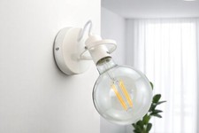 Applique lampada da parete moderna bianca E27 led orientabile per bagno cucina