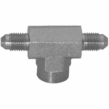 2602-04-04-02 Montaje de acero, 1/4" macho JIC X 1/4" macho JIC X 1/8" tubo hembra
