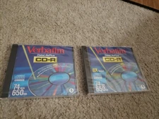 2 VERBATIM DATA LIFE PLUS CD-R 650 MB 8X SPEED BRAND NEW SEALED