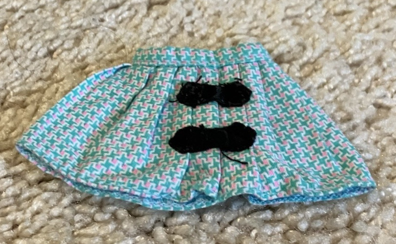 VTG Barbie Skipper Courtney doll mini skirt tweed check 1995 Phone Fun 14314 new