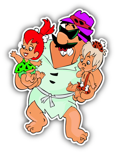 The Flintstones Pebbles Bam Bam Rubble Party Cartoon Sticker Decal 4 The Flintstones Pebbles Bam Bam Rubble Party Cartoon Sticker Decal 4