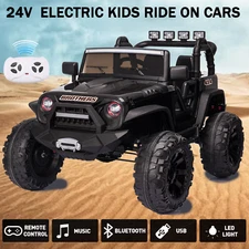 24V Kids Car Toy Ride on Truck Power Wheels w/Remote 2.4G Bluetooth LED Lights-