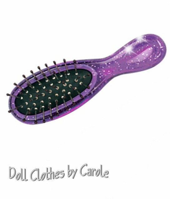 Sparkle Purple Hair Brush Designed for Most Dolls American Girl Size
