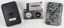 Fossil Dual Desk Clock Business Card Holder Fresh Batteries Fossil Tin Box