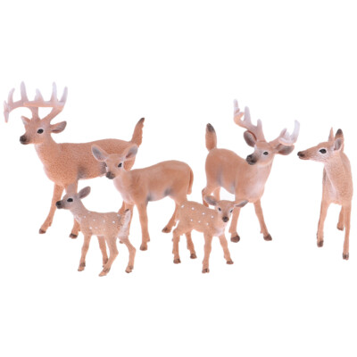 Realistischer Hirsch mit Babys Figuren Tierfiguren, Ostereier Tortenaufleger