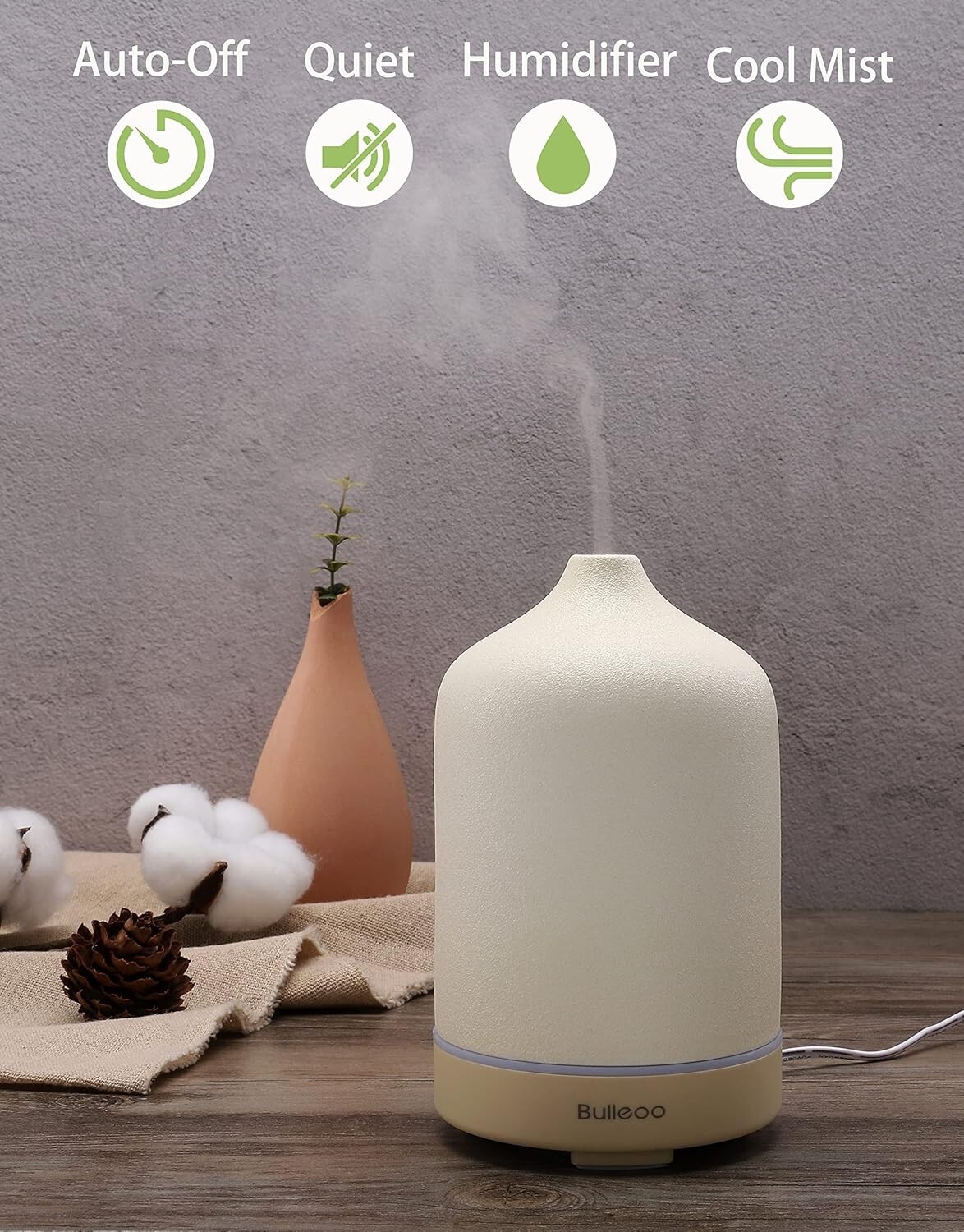Ceramic Ultrasonic Essential Oil Diffuser with Natural Stone Design-image